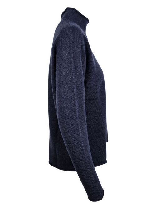maglia donna collo roullet blu A rovescio | 1628/6403